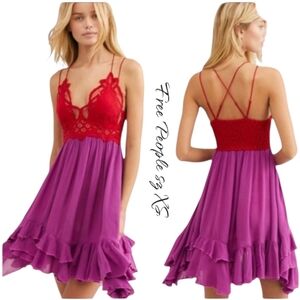 NWT Free People Summer Slip Flowy Mini Dress sz XS